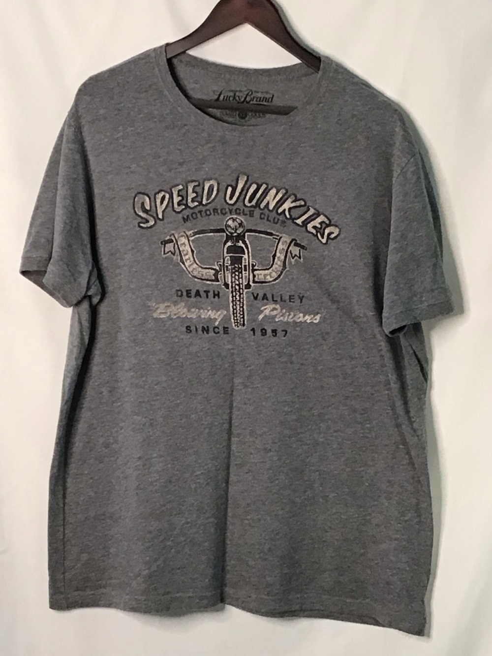 Lucky Brand Men's Grey Graphic 'Speed Junkies' Tee